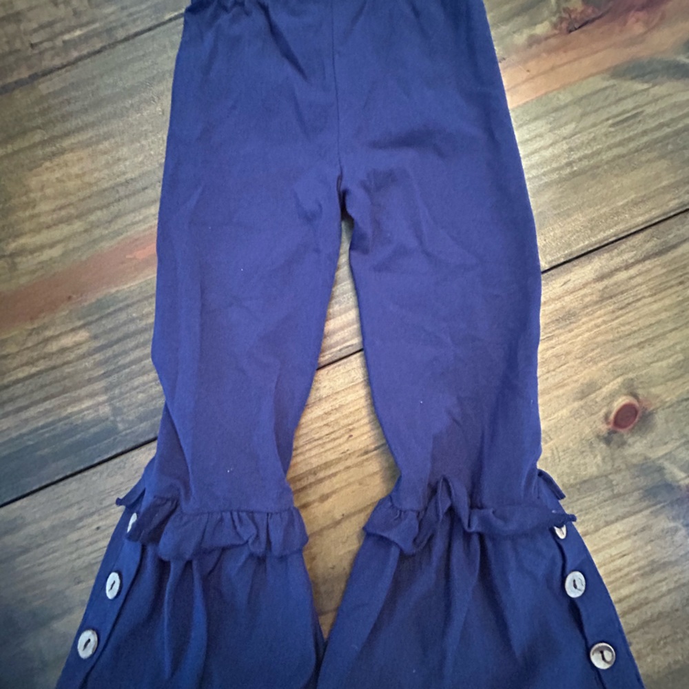 ✨Honeydew USA Navy Leggings with Ruffle Hem